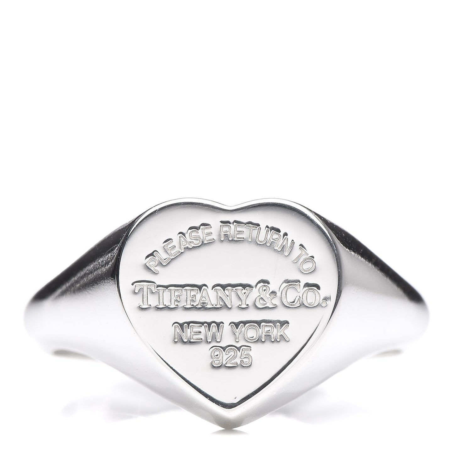 Sterling Silver Return to Tiffany Heart Signet Ring 53 6.25