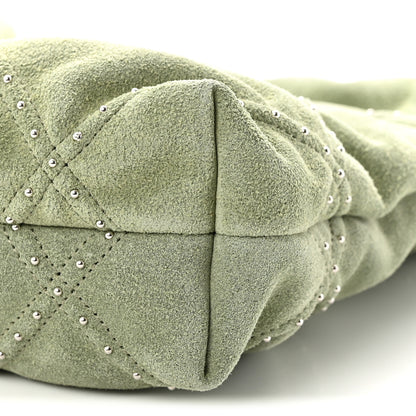 Chanel Suede Stitched Quilted Studded Mini Chanel 22 Light Green 10 of 10