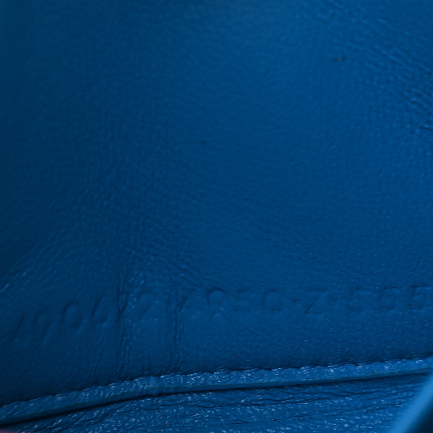 Striped Calfskin Essential Zip Around Card Case Bleu