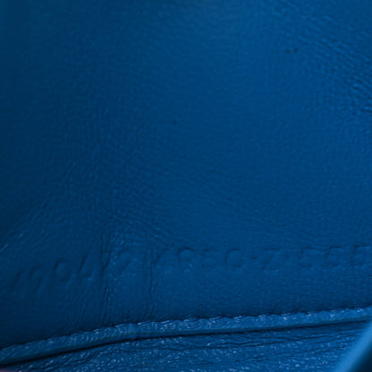 Balenciaga Striped Calfskin Essential Zip Around Card Case Bleu 5 of 6