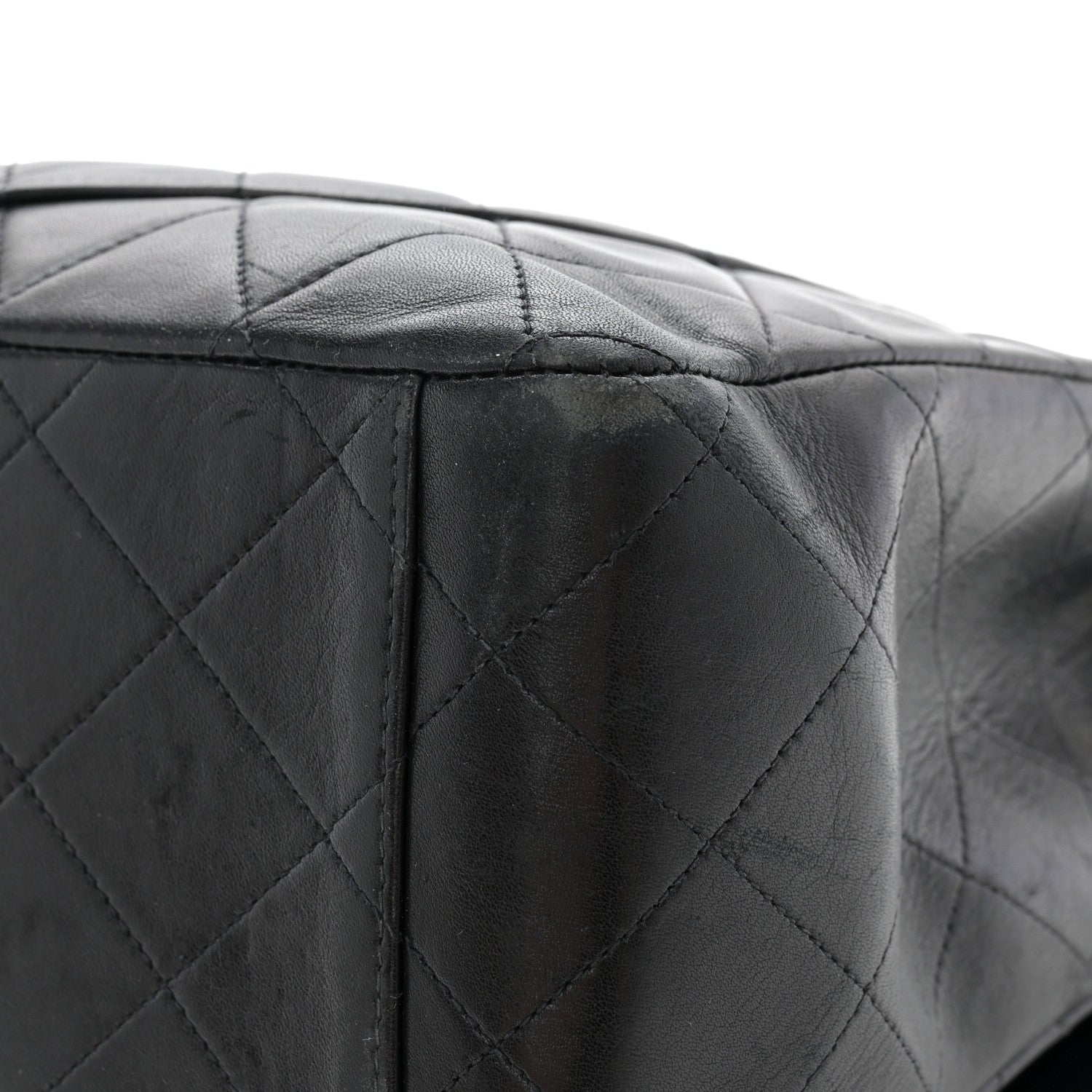 Chanel Lambskin Quilted XL Jumbo Single Flap Black 14 of 15
