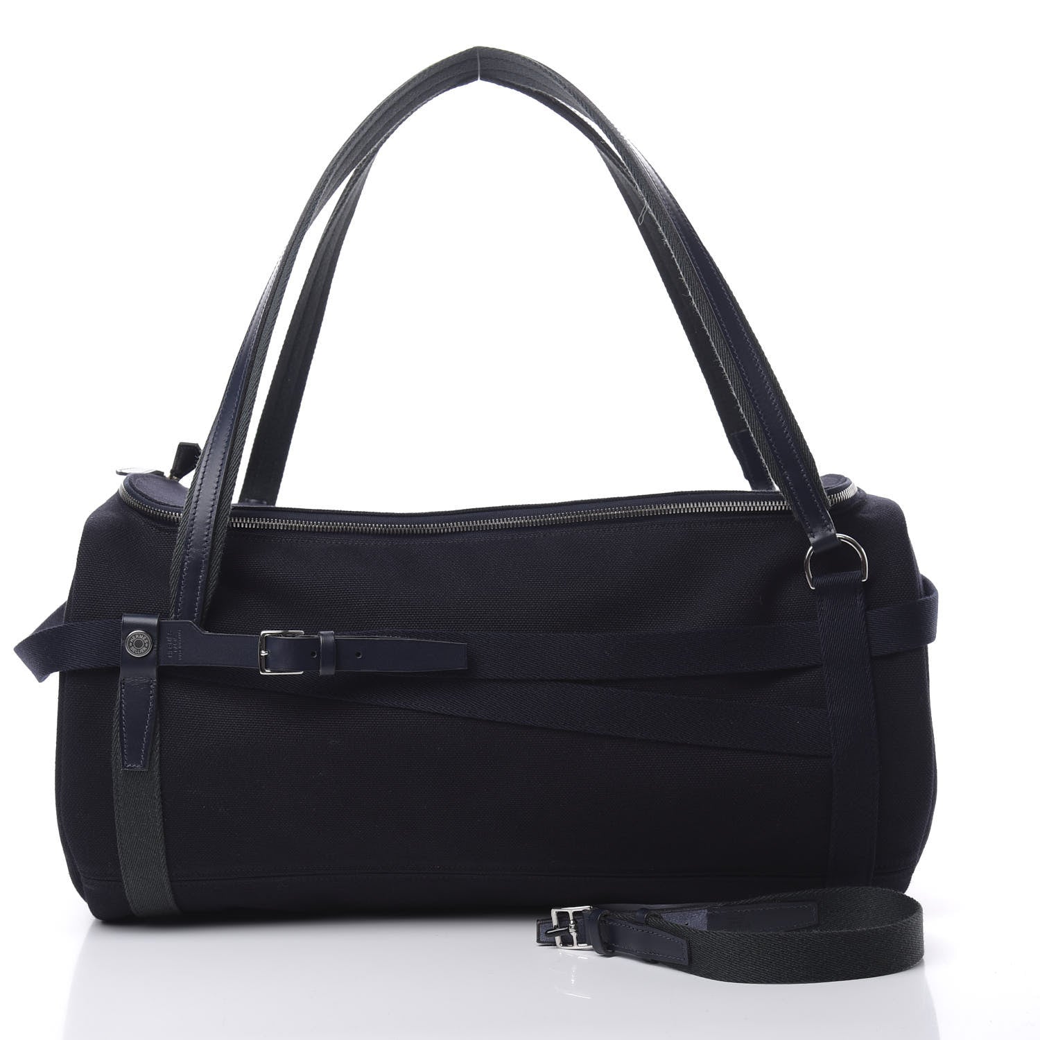 Hermes Toile Goeland Vache Hunter Bridleback 50 Bag Marine Indigo Vert Fonce 4 of 12