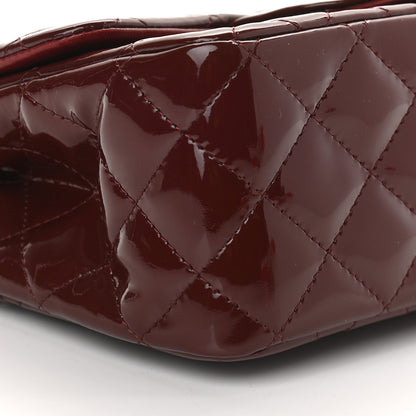 Chanel Patent Quilted Mini Square Flap Dark Red 8 of 9