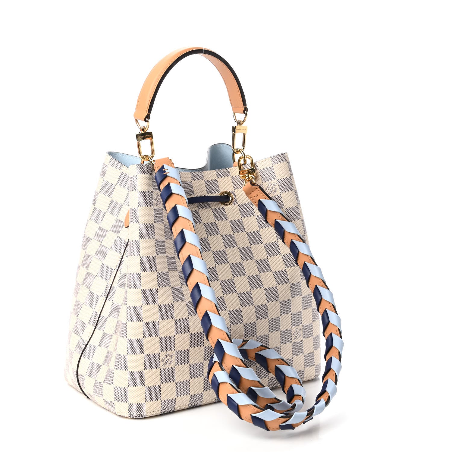 Louis Vuitton Damier Azur Braided Neonoe MM Blue 3 of 11