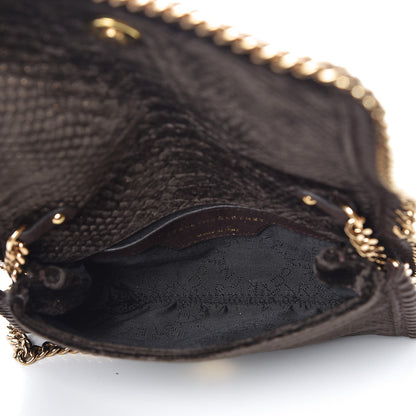 Stella McCartney Velvet Python Embossed Falabella Crossbody Bag Bronze 6 of 8