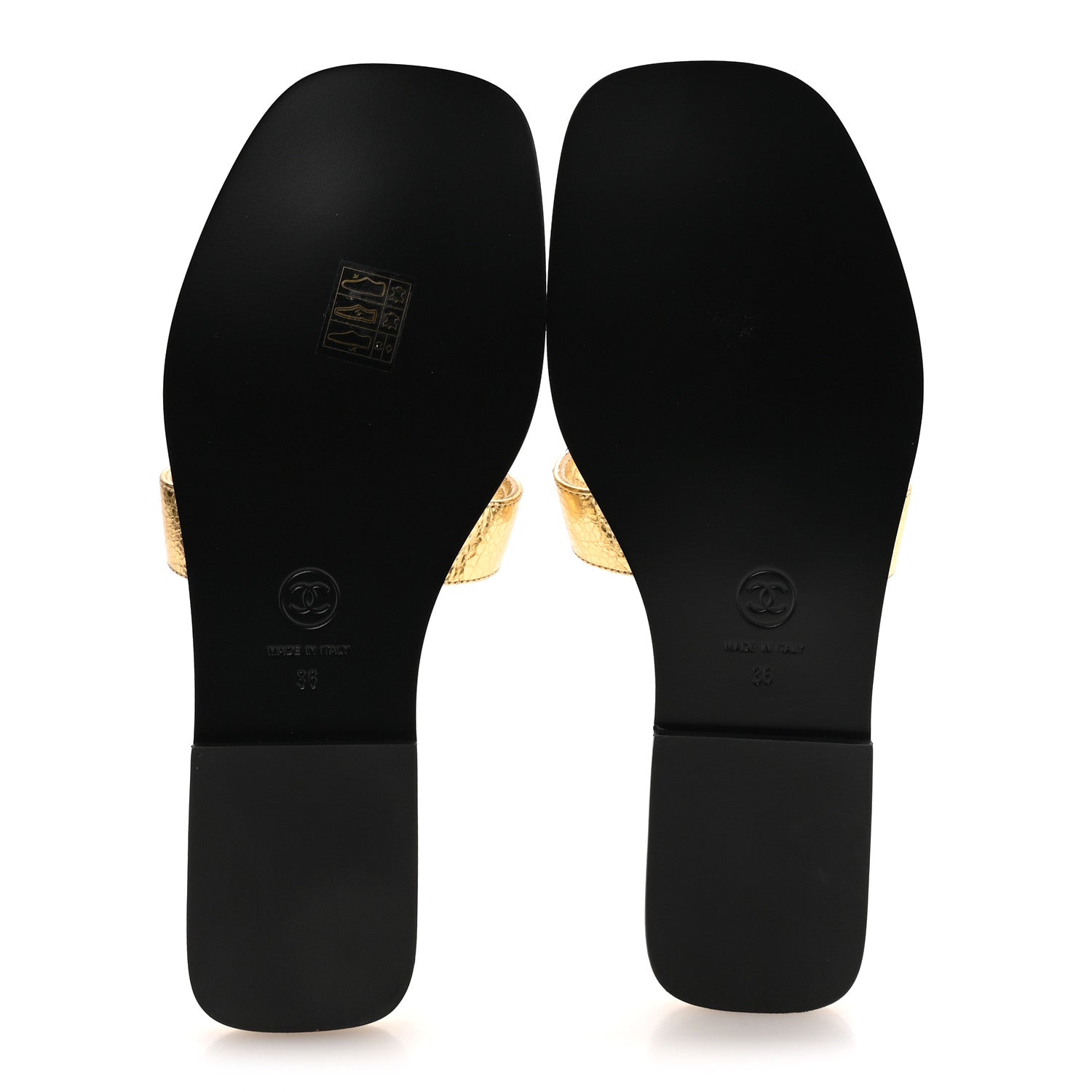 Chanel Lambskin CC Cut Out Mules Sandals 36 Black 6 of 9