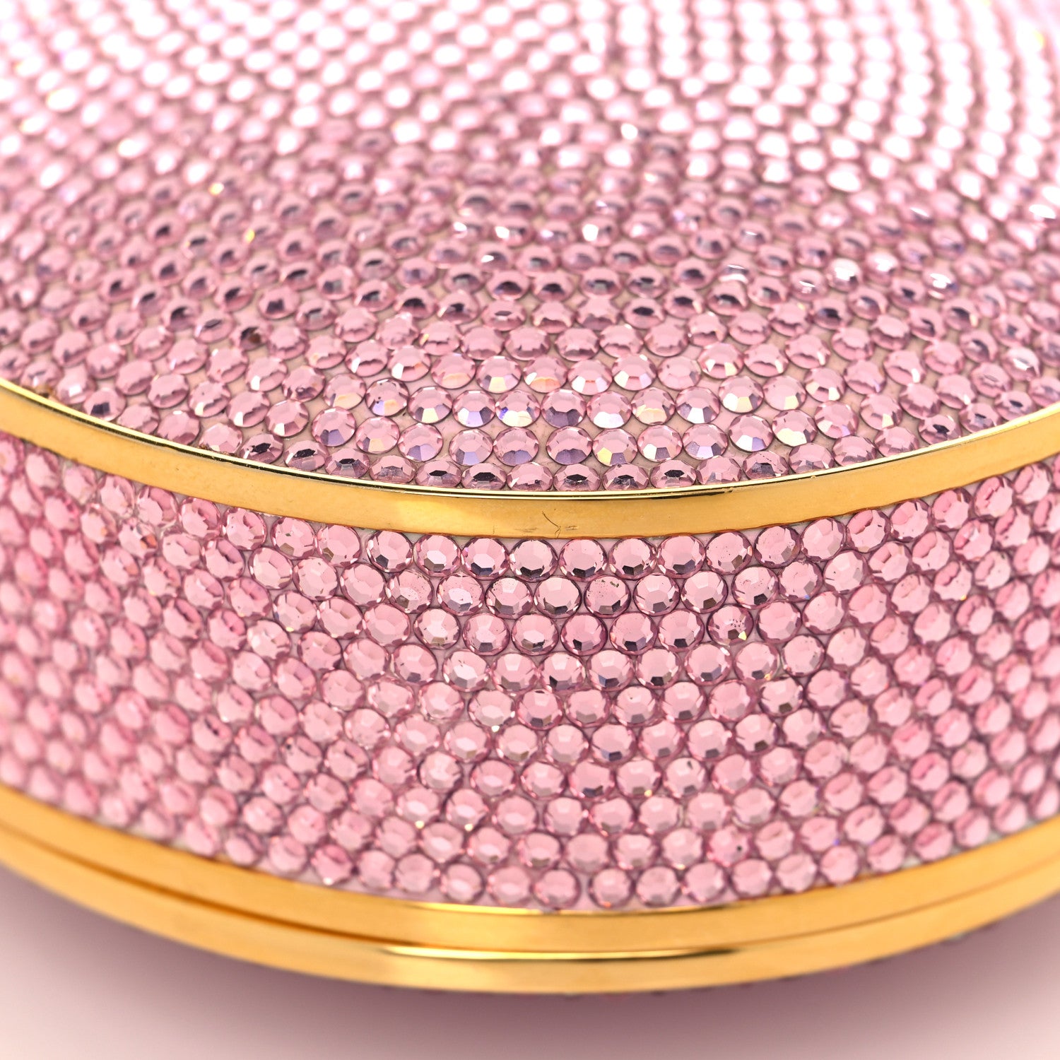 Judith Leiber Swarovski Crystal Heart Minaudiere Clutch Pink Gold 8 of 9