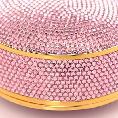 Judith Leiber Swarovski Crystal Heart Minaudiere Clutch Pink Gold 8 of 9