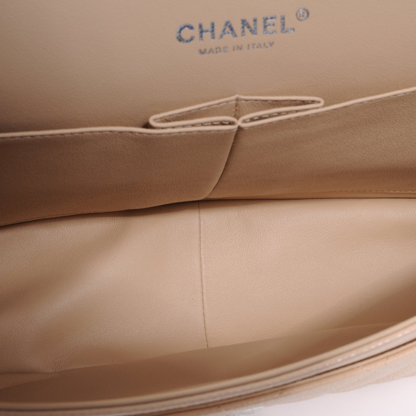 Caviar Jumbo Double Flap Beige Clair