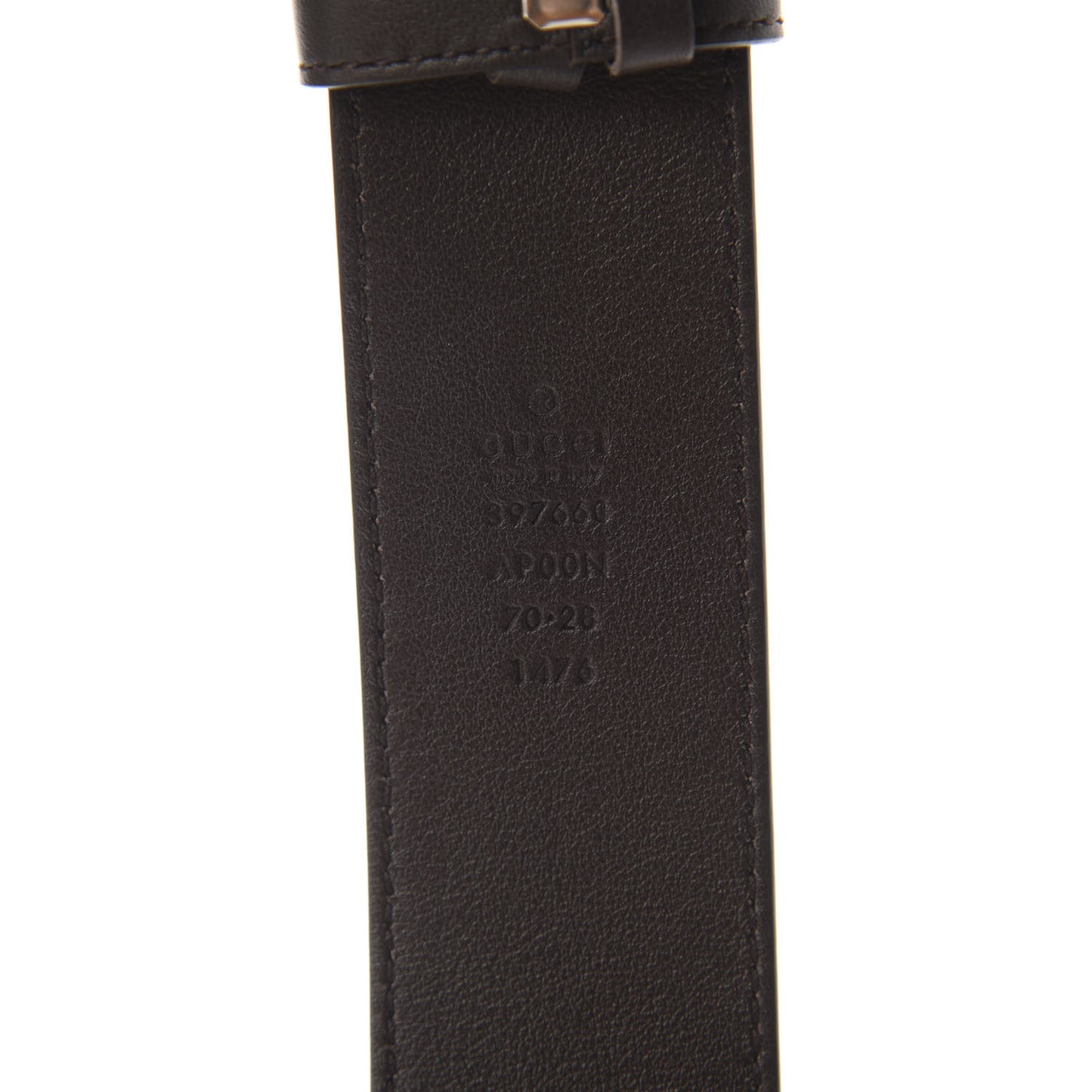 Moon Calfskin Nickel Double G 40mm Belt 70 28 Dark Cocoa