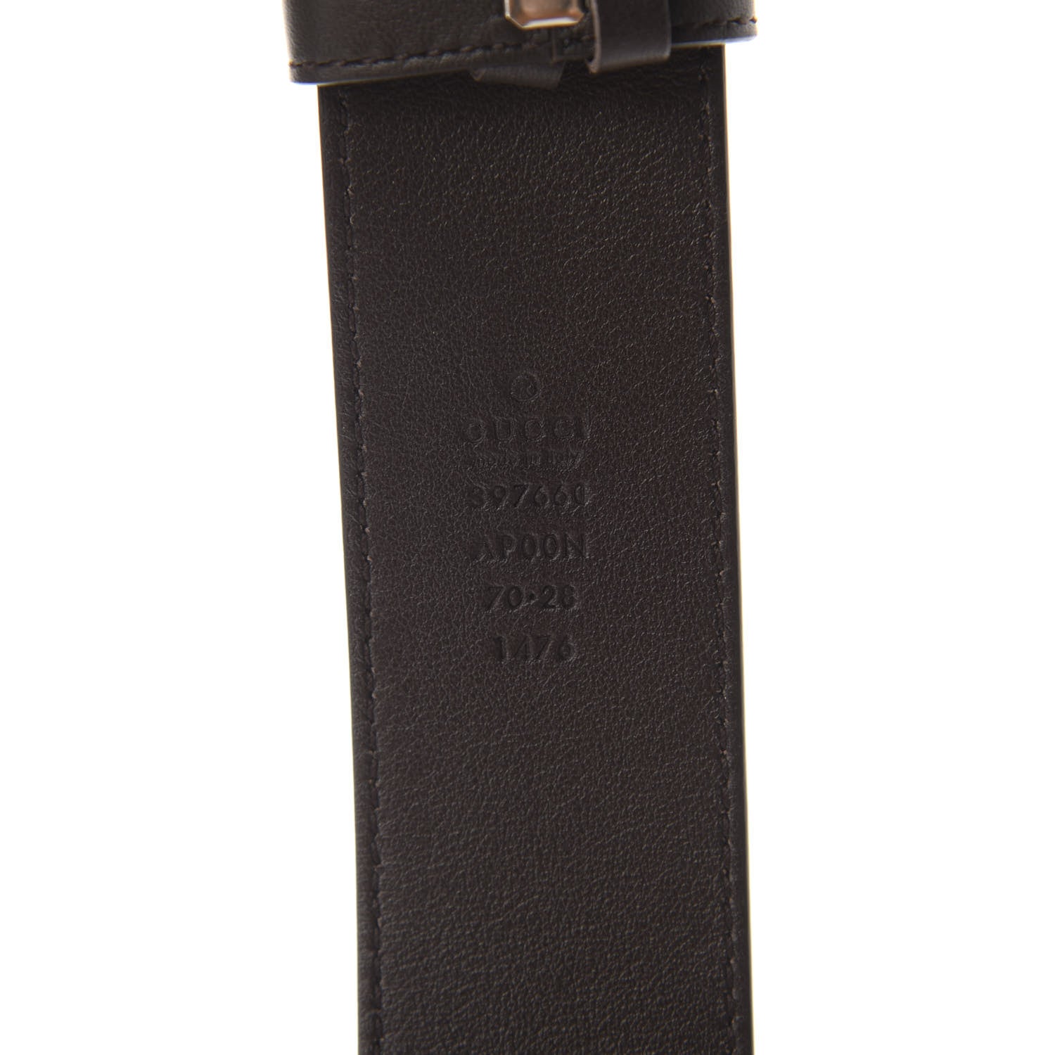 Gucci Moon Calfskin Nickel Double G 40mm Belt 70 28 Dark Cocoa 3 of 4