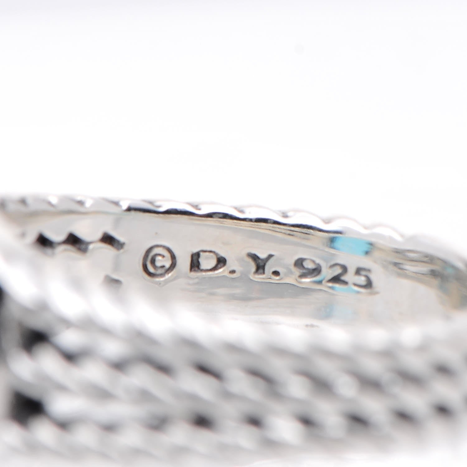 David Yurman Sterling Silver Diamond Blue Topaz 10mm Petite Wheaton Ring 55 7.25 5 of 5