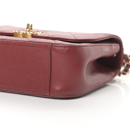 Chanel Lambskin Quilted Small Chain Infinity Top Handle Flap Burgundy 10 of 11