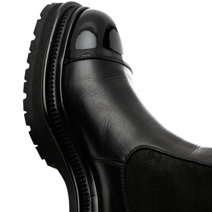 Chanel Calfskin Patent Cap Toe Ankle Boots 39.5 Black 15 of 16