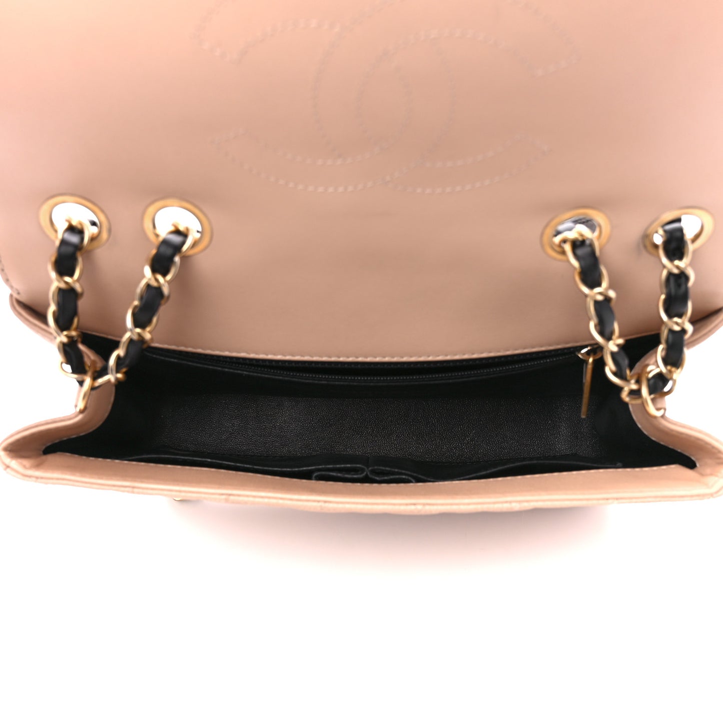 Caviar Quilted Medium CC Filigree Flap Beige Black