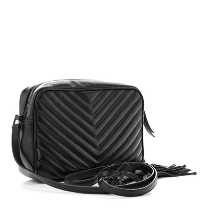Saint Laurent Calfskin Matelasse Monogram Monochrome Lou Camera Bag Black 3 of 13