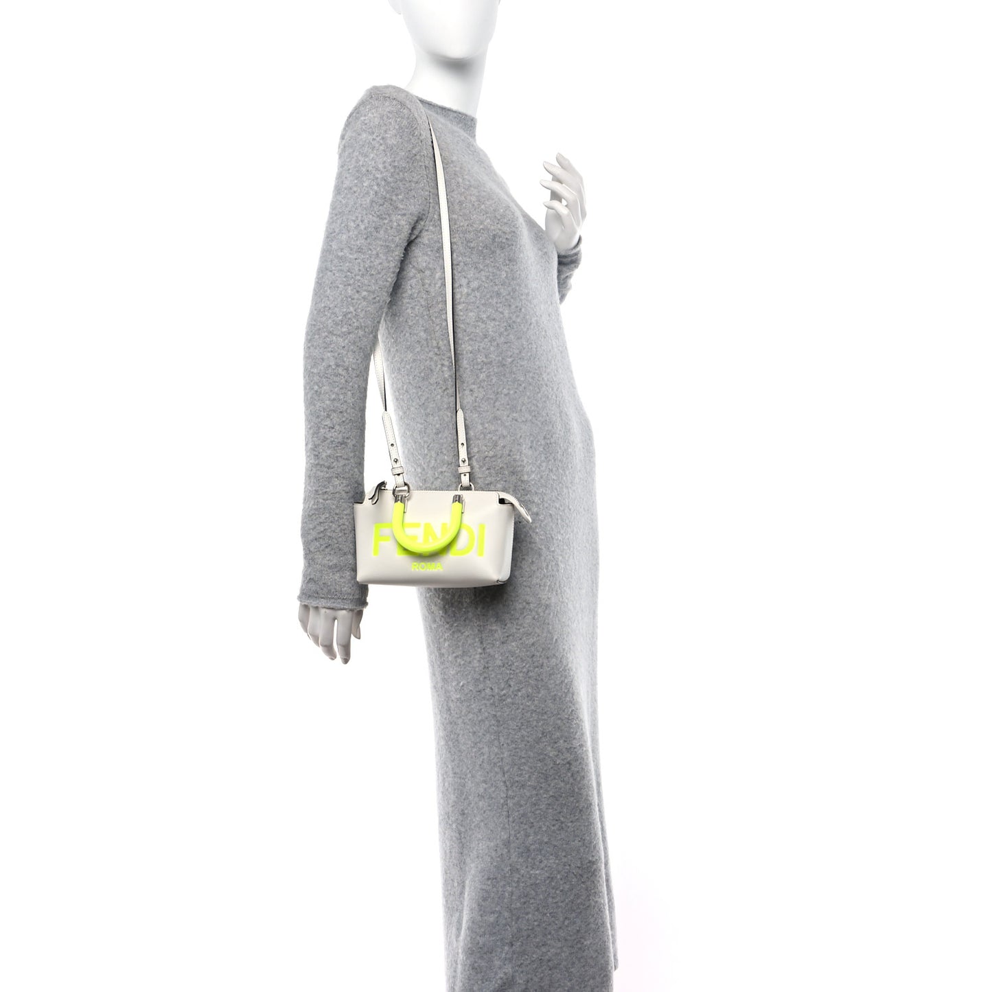 Vitello King Plexiglass Logo Embossed Mini By The Way Top Handle Boston Bag White Yellow