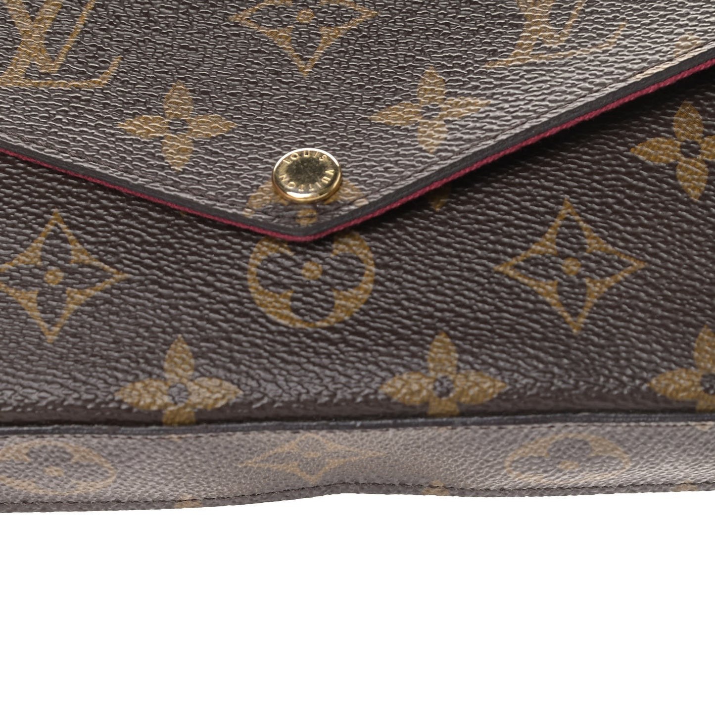 Monogram Pochette Felicie Chain Wallet Fuchsia