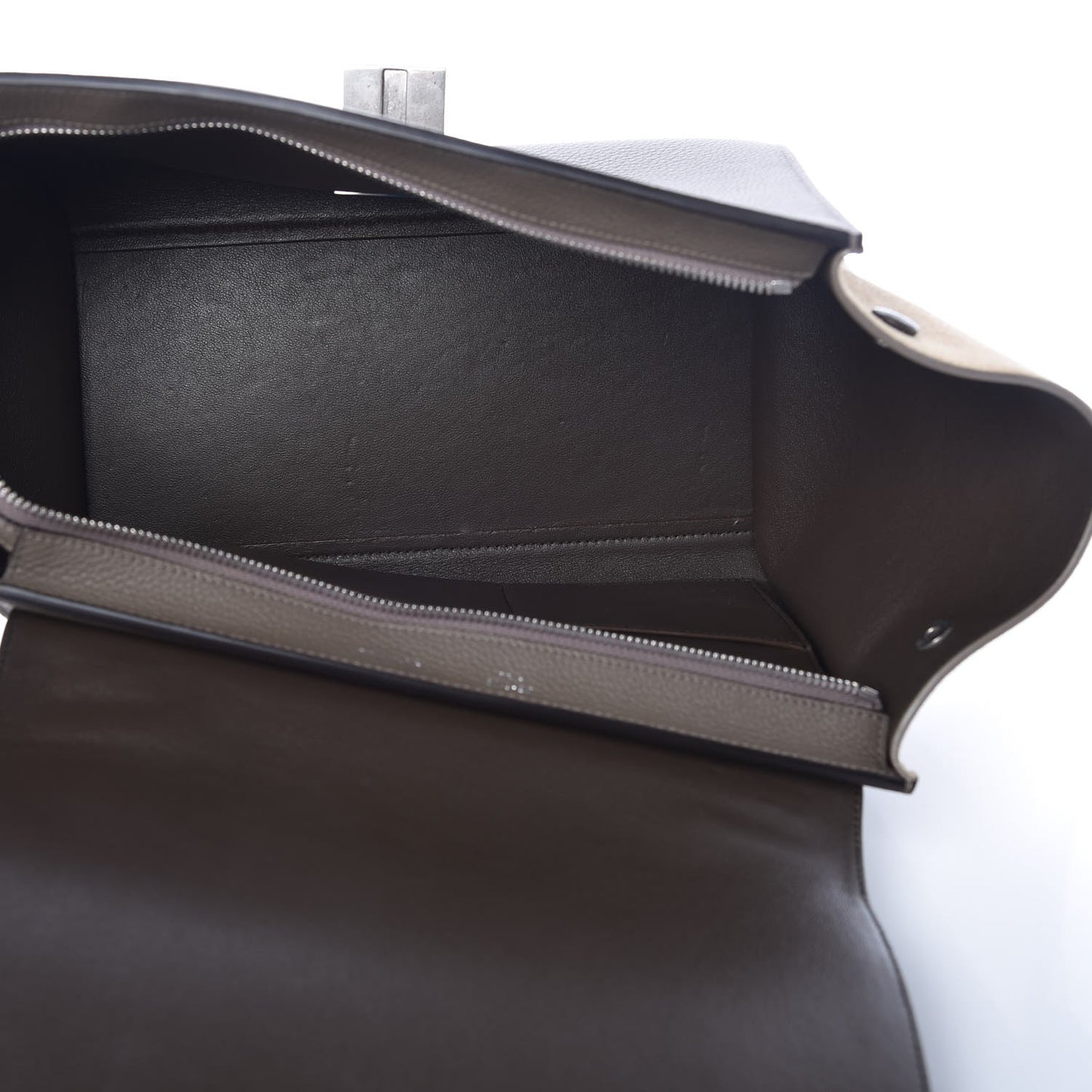 Drummed Calfskin Suede Small Trapeze Souris