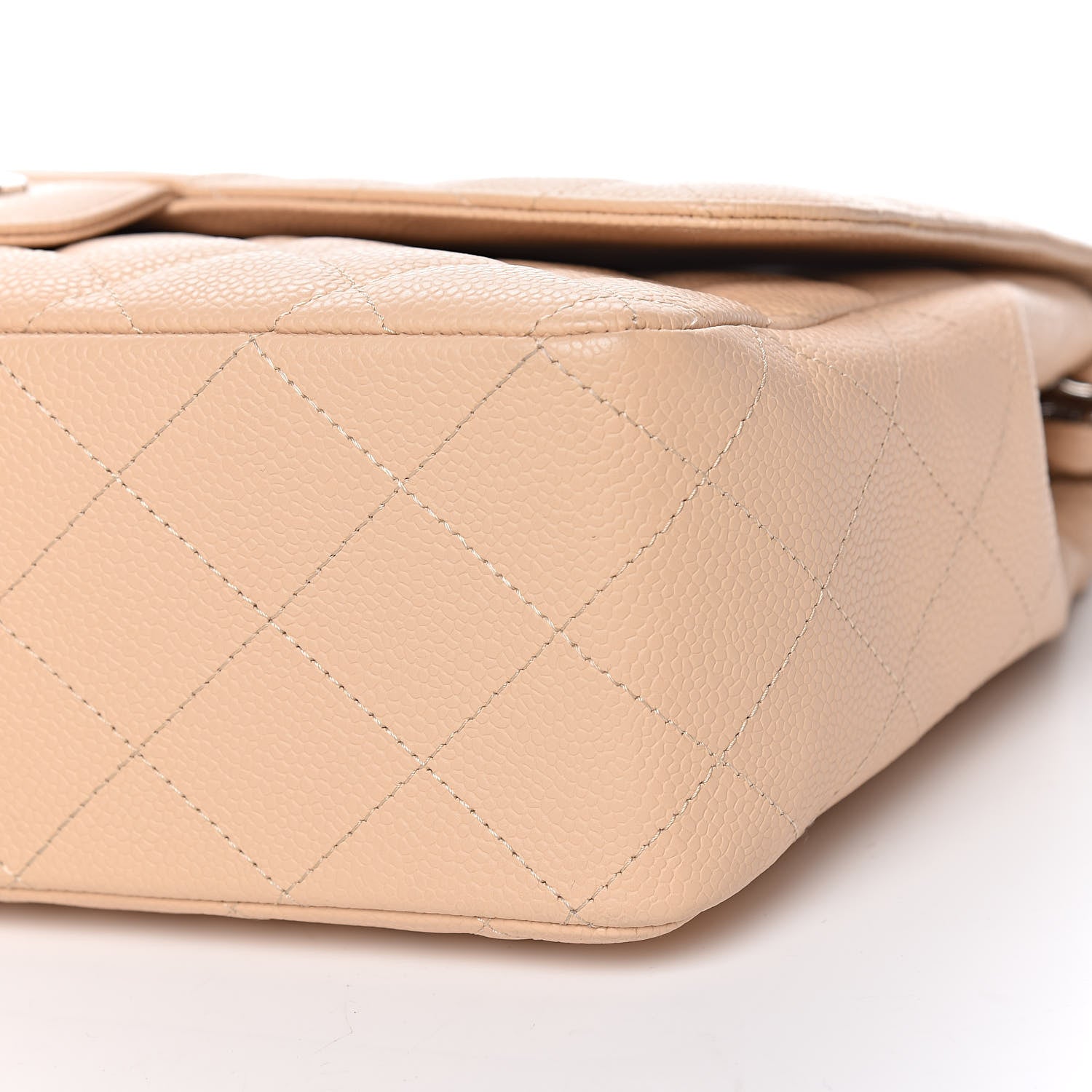 Chanel Caviar Quilted Jumbo Single Flap Beige Clair 9 of 11
