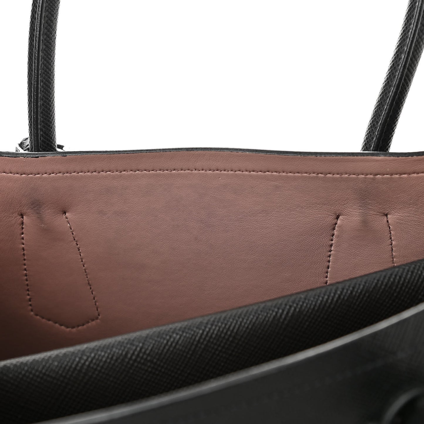 Saffiano Cuir Large Double Bag Black Mughetto