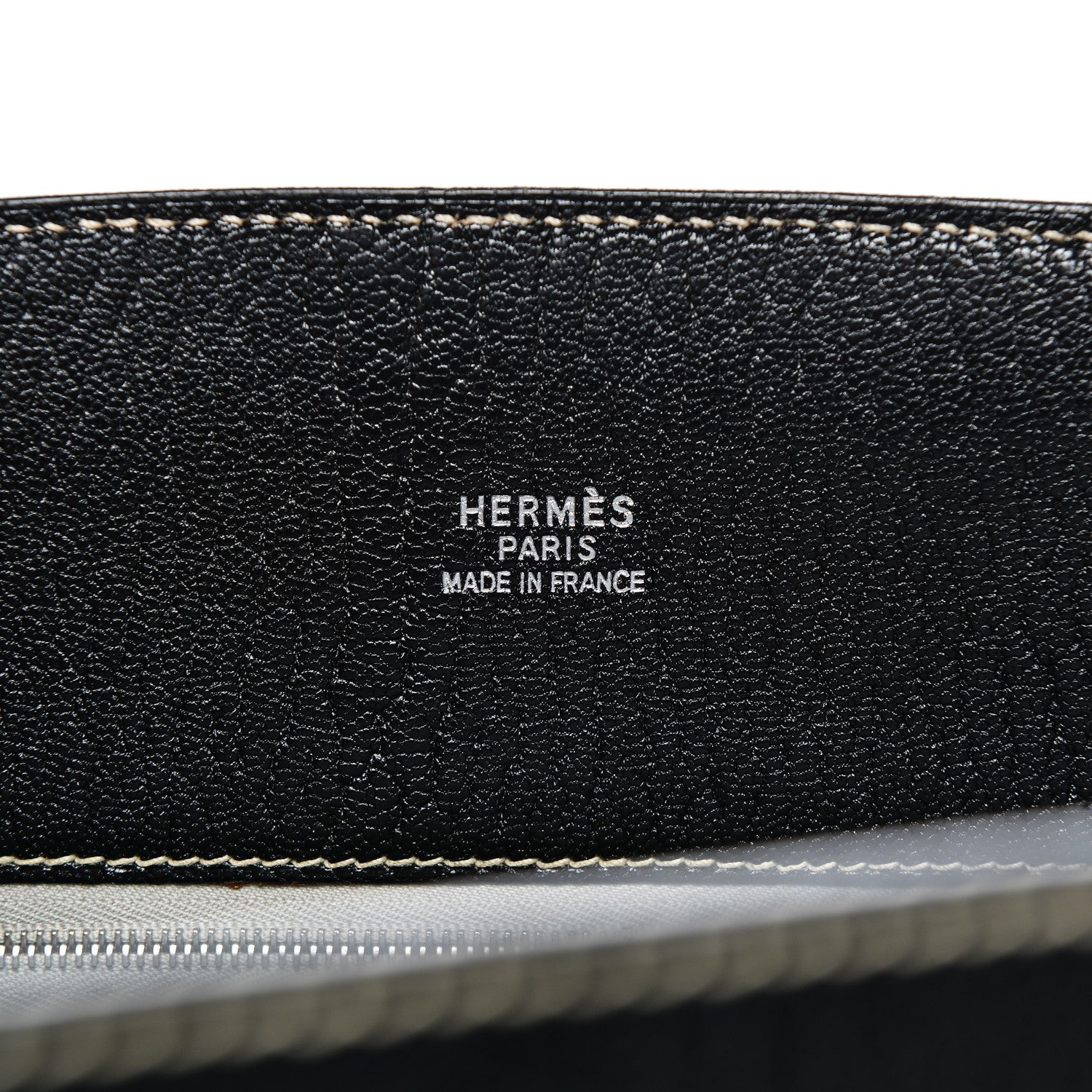 Hermes Chevre de Coromandel White Bus 40 Black 6 of 9