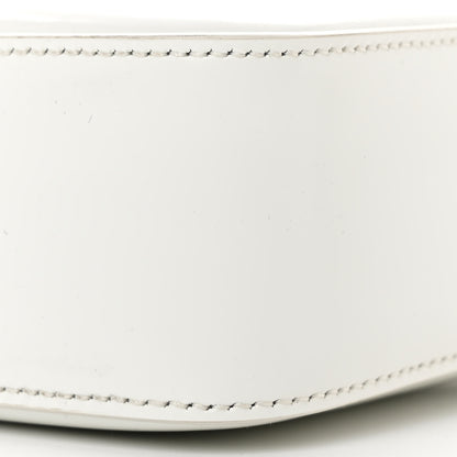 Prada Spazzolato Metal Triangle Logo Small Double Handle Crossbody Tote White 9 of 10