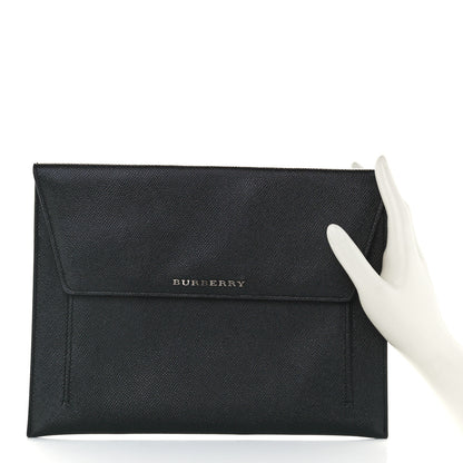 Burberry Grainy Calfskin Flap Pouch Black 2 of 10