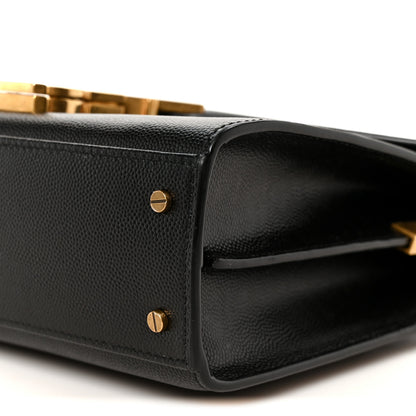 Saint Laurent Grain de Poudre Mini Classic Monogram Cassandra Top Handle Black 11 of 11