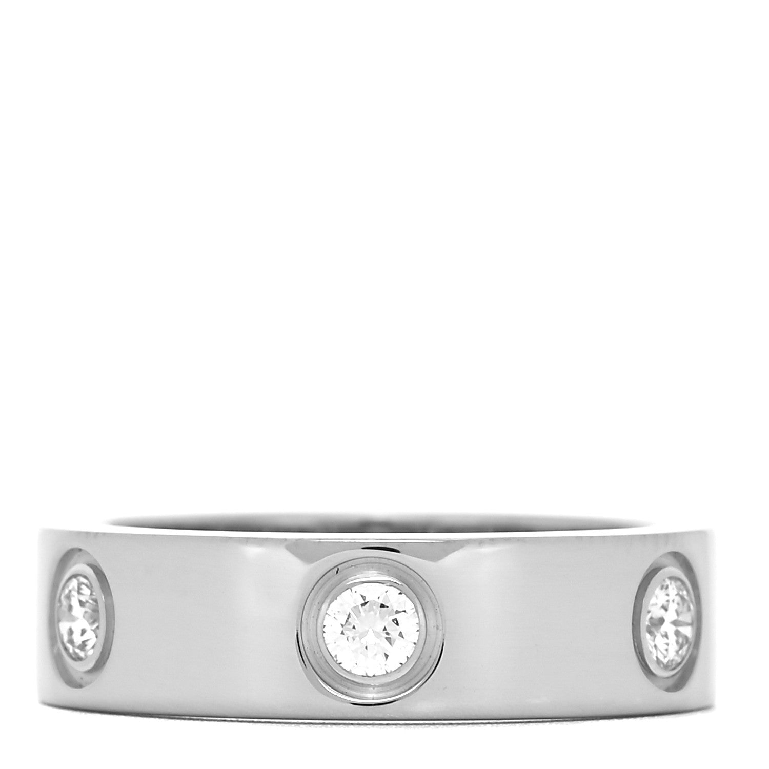 Cartier 18K White Gold 6 Diamond 5.5mm LOVE Ring 53 6.5 3 of 4