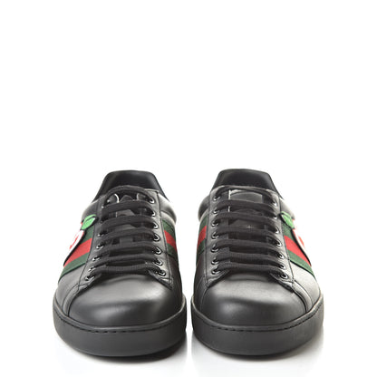 Gucci Calfskin Web GG Apple Embroidered Mens Ace Sneakers 9 Black 2 of 10