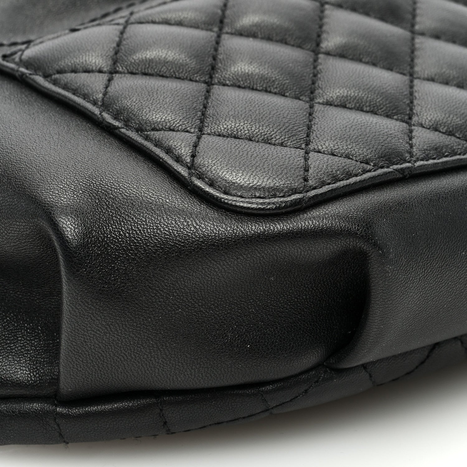 Chanel Crumpled Glazed Lambskin Quilted Waist Bag Fanny Pack Black 8 of 9