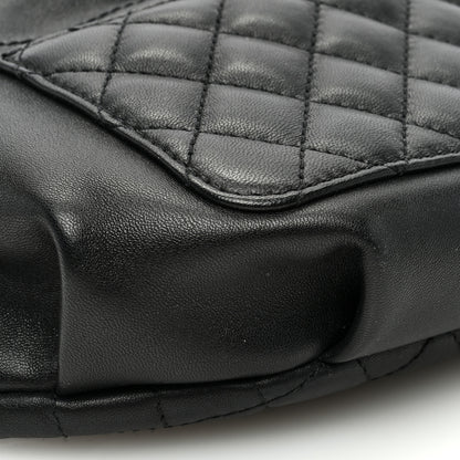 Chanel Crumpled Glazed Lambskin Quilted Waist Bag Fanny Pack Black 8 of 9