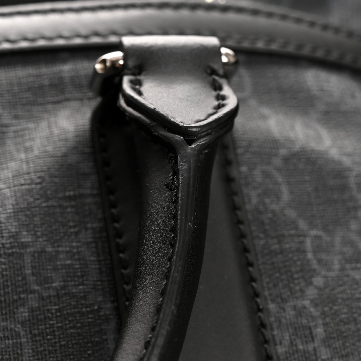 Gucci Soft GG Supreme Monogram Appia Calfskin Web Large Carry On Duffle Bag Black Grey 12 of 12