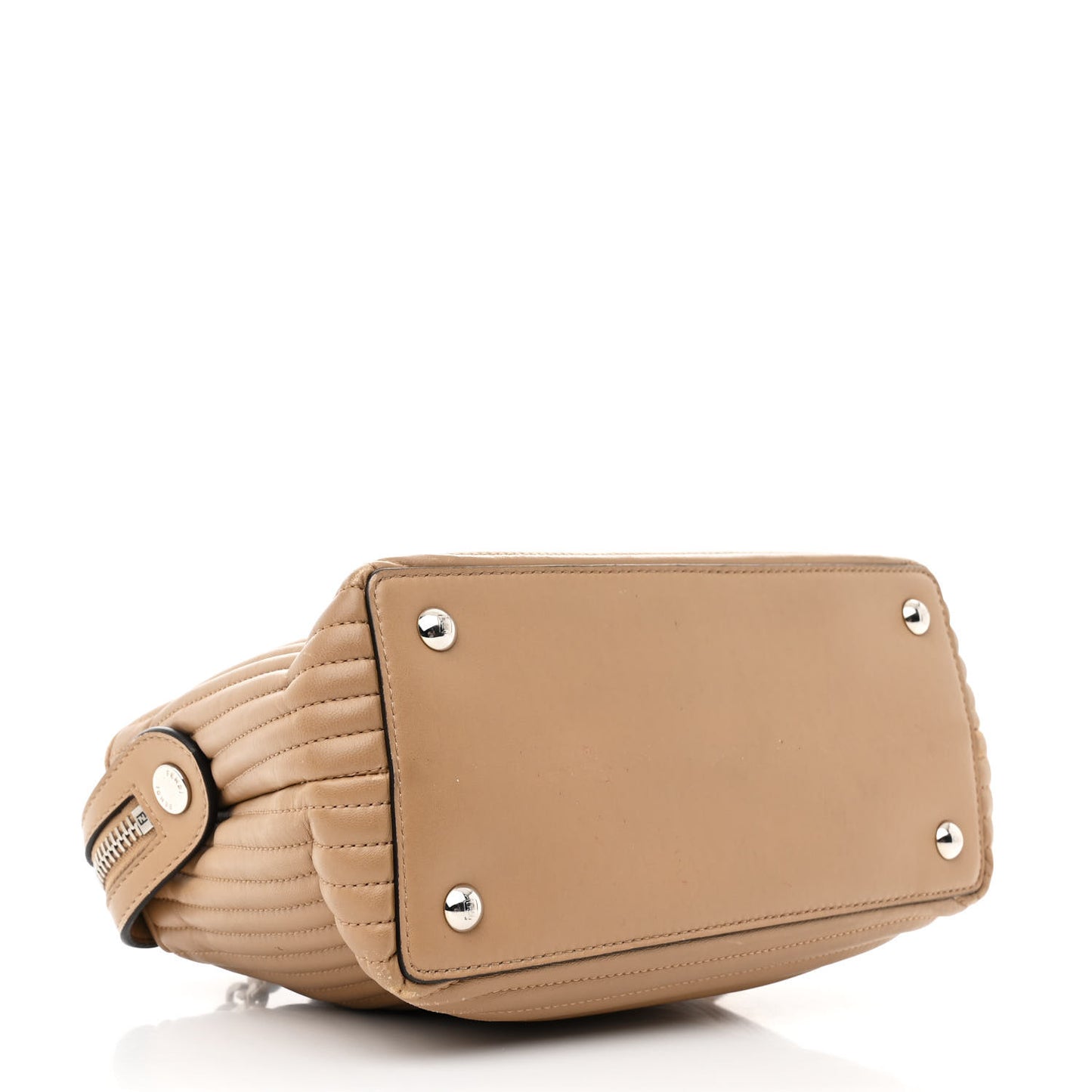 Shiny Nappa Trapuntata Small DotCom Click Chain Satchel Cuoio