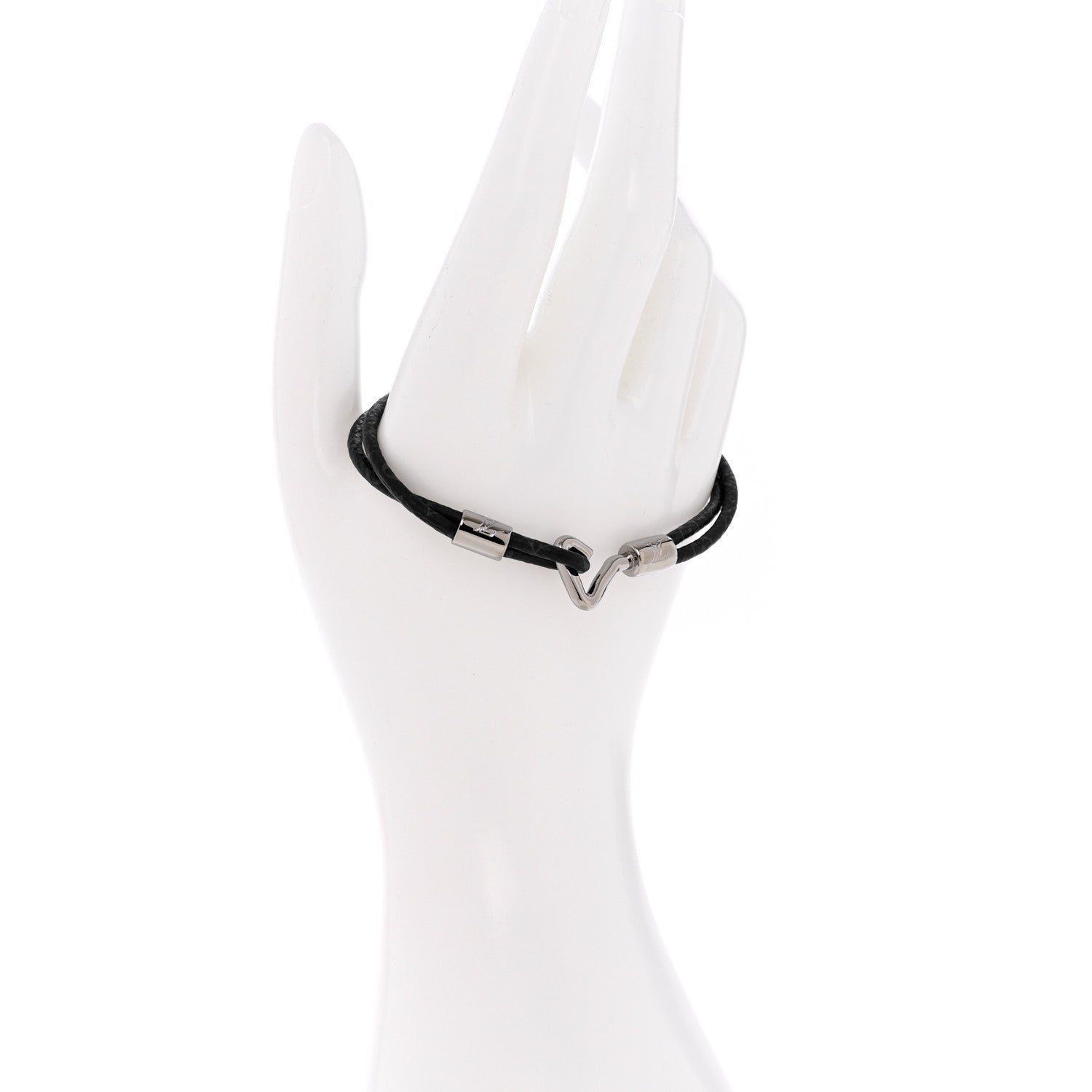 Louis Vuitton Monogram Eclipse LV Pin Bracelet 19 Grey 2 of 7