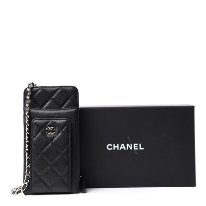 Chanel Caviar Quilted Zip Phone Case Black 6 of 6