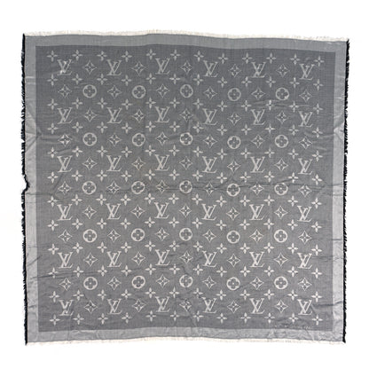 Louis Vuitton Silk Wool Beyond Monogram Shawl Silver 1 of 3
