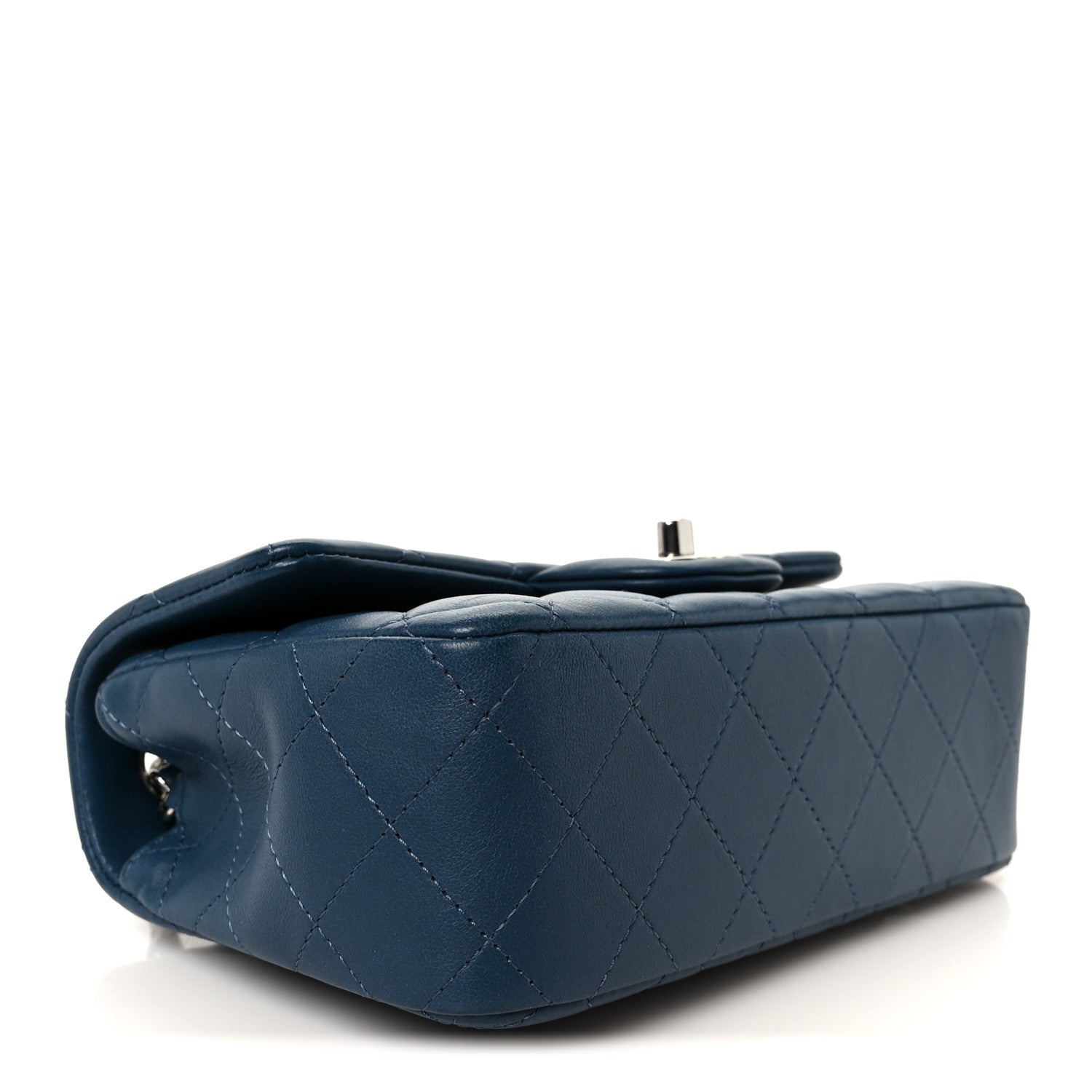 Chanel Lambskin Quilted Mini Rectangular Flap Blue 4 of 11
