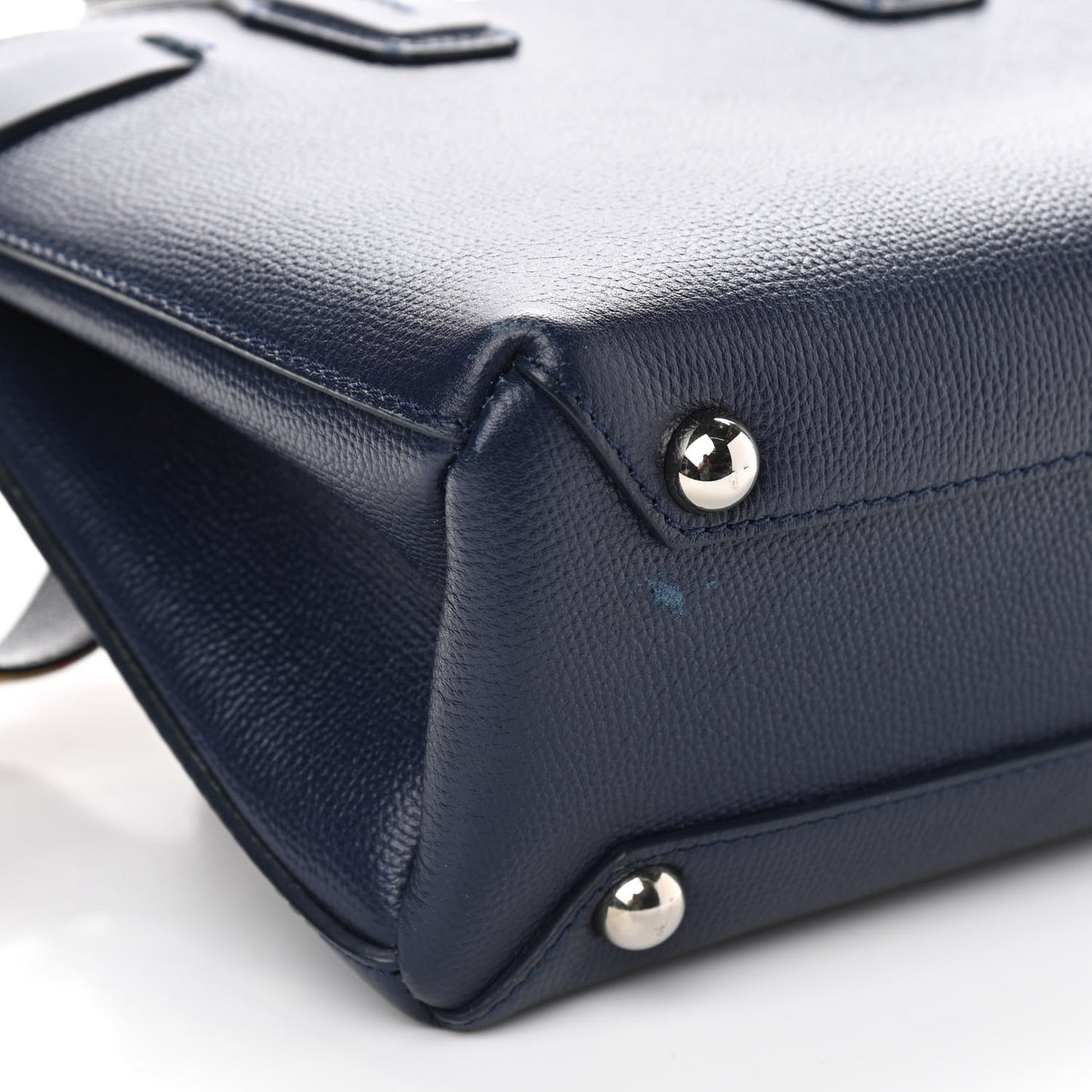 Derby Calfskin House Check Small Banner Tote Regency Blue