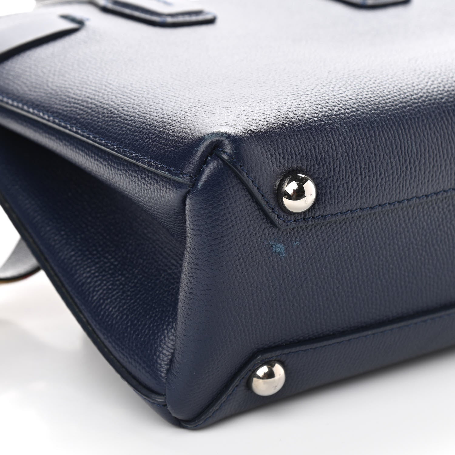 Burberry Derby Calfskin House Check Small Banner Tote Regency Blue 7 of 9