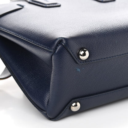 Burberry Derby Calfskin House Check Small Banner Tote Regency Blue 7 of 9