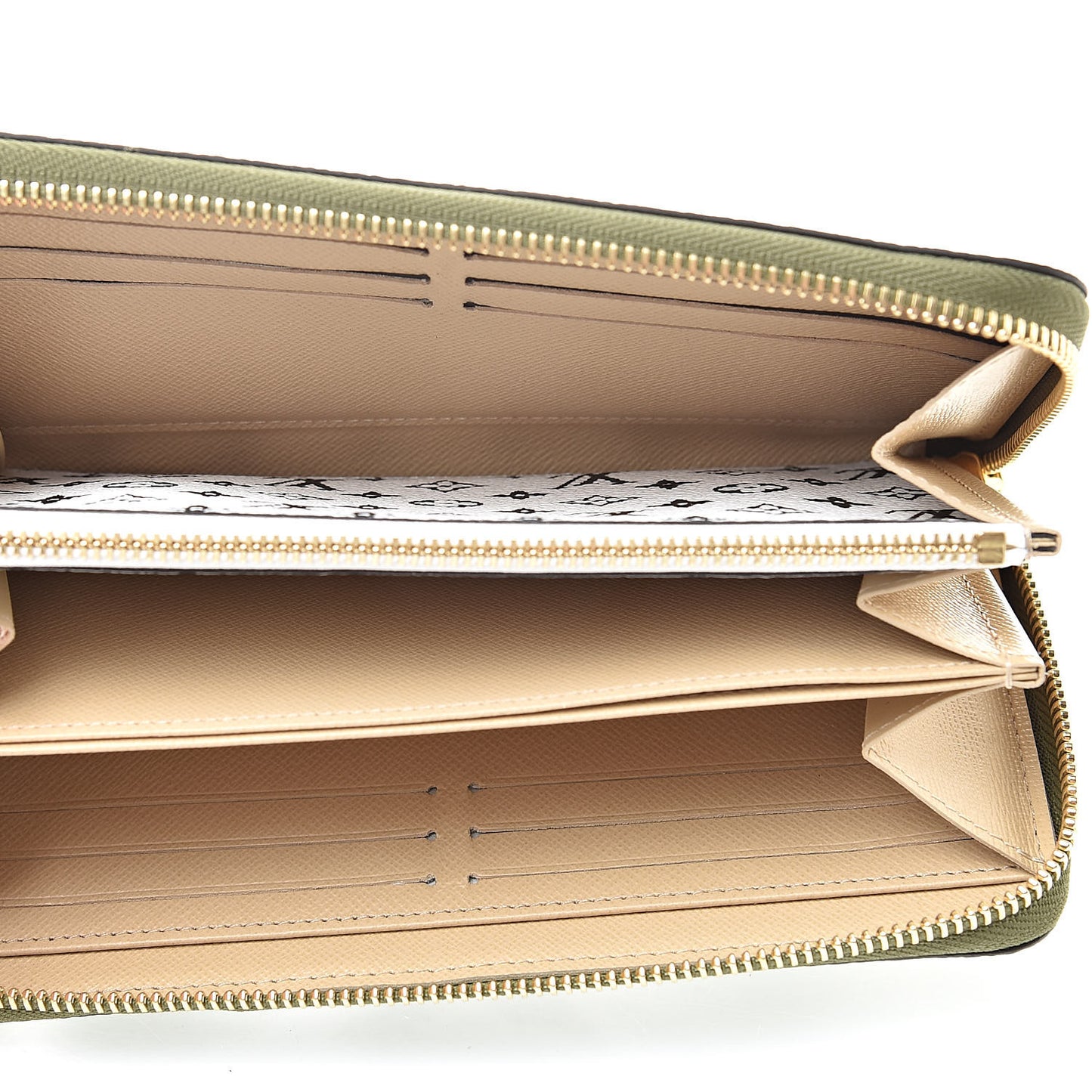 Monogram Giant Zippy Wallet Kaki White