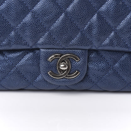 Chanel Iridescent Caviar Quilted Large Chic Flap Blue 10 of 11