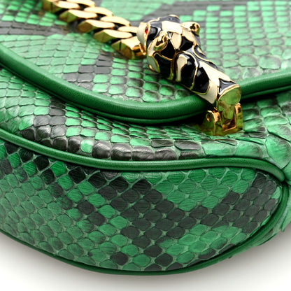 Gucci Snakeskin Tigrette Shoulder Bag Green 10 of 11