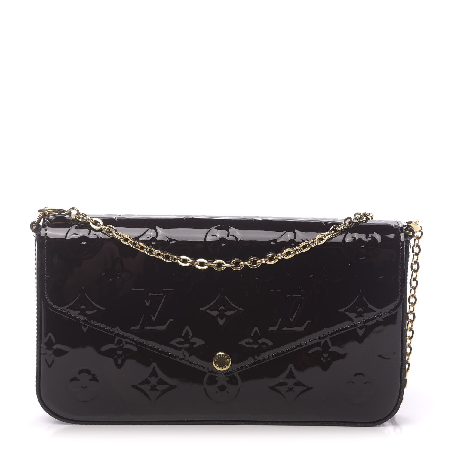 Louis Vuitton Vernis Pochette Felicie Chain Wallet Amarante 1 of 9