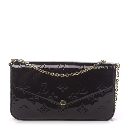 Louis Vuitton Vernis Pochette Felicie Chain Wallet Amarante 1 of 9