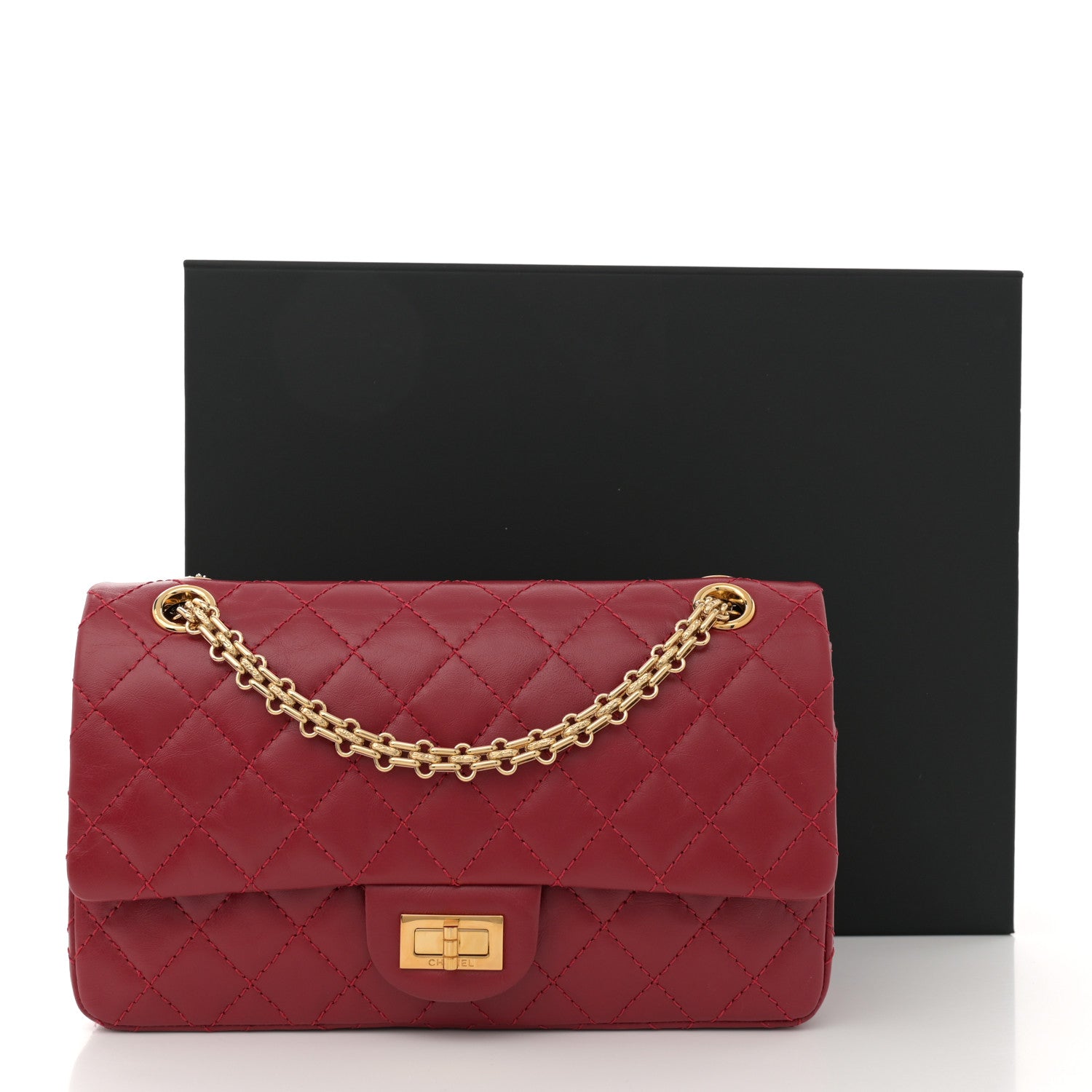 Chanel Aged Calfskin Quilted 2.55 Reissue 225 Flap Red 11 of 11