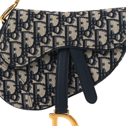 Christian Dior Oblique Mini Saddle Bag Blue 8 of 11