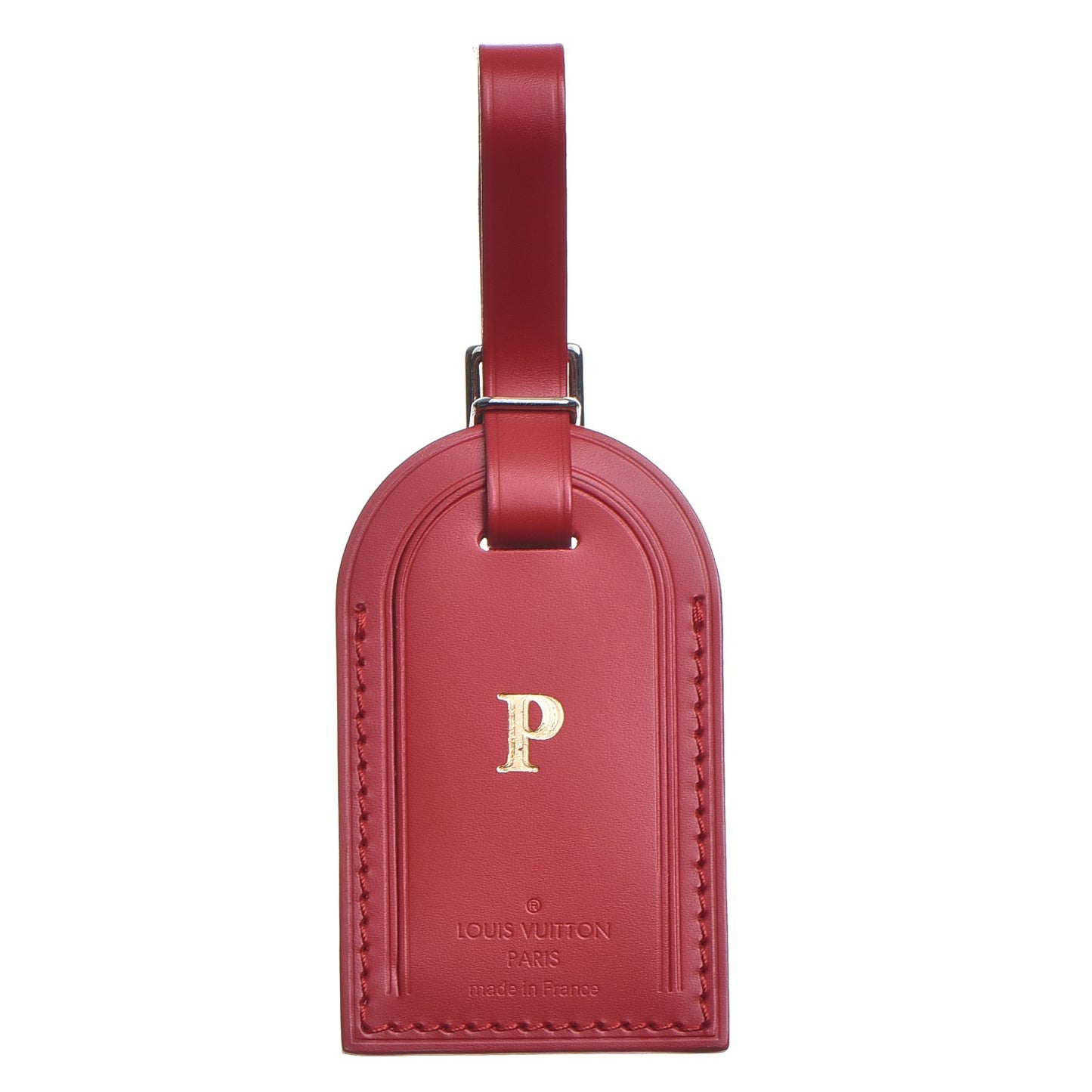 Calfskin Luggage Tag Red